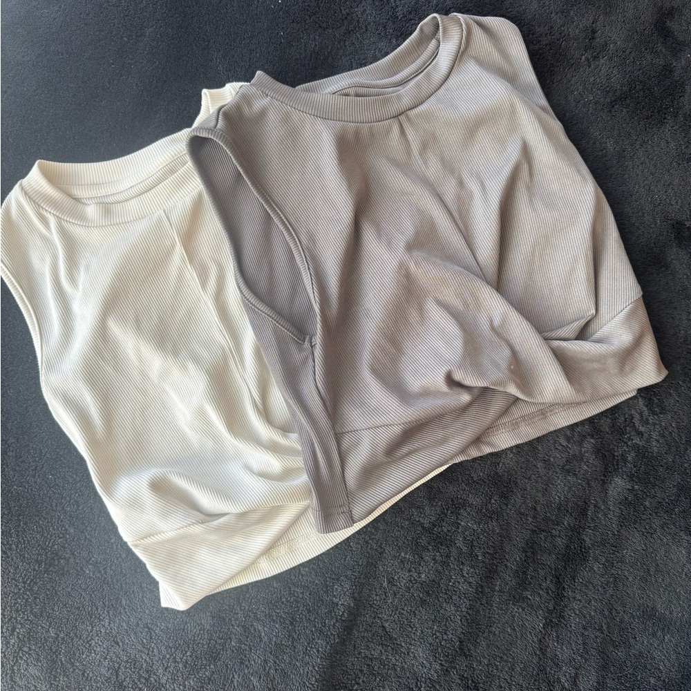 Cider Cream and Gray Tank Tops